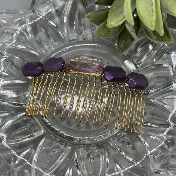 3 for $20 Purple beaded 3.5” hair Comb Accessories handmade fashion accessories - Picture 1 of 3
